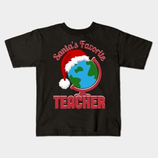 Santa's Favorite Teacher Kids T-Shirt